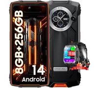 OSCAL PILOT 2 Smartphone Incassable 6.5 Double Écran (8+16)Go+256Go 50MP+32MP 8800mAh Orange avec Montre Connectée R30 Pro Orange