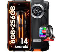 Oscal PILOT 2 Téléphone Portable Incassable Double Écran 6.5" 16Go+256Go 50MP 8800mAh Dual SIM Orange avec Smartphone Blackview W60
