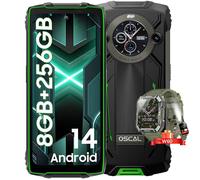 Oscal PILOT 2 Téléphone Portable Incassable Double Écran 6.5" 16Go+256Go 50MP 8800mAh Dual SIM Vert avec Smartphone Blackview W60