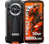OSCAL PILOT2 Smartphone Robuste 24Go + 256Go 6.5"" 120Hz 50MP 8800mAh IP68 Téléphone Portable Incassable NFC GPS Double SIM 4G Orange