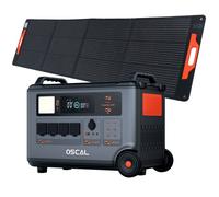 OSCAL PowerMax 3600 Réservoir solaire portable 3600Wh + OSCAL PM200 Pro Panneau solaire pliable 200W Station d'énergie Portable