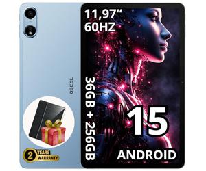 OSCAL Tab Pad 100 | Écran 12″ IPS 2K | 36GB + 256GB (Extensible 2TB) | Octa-Core Unisoc T615 | 16+8MP Caméras | Batterie 9000 mAh | LTE | GPS | Dual SIM | 2 Ans Garantie | Bleu Ciel
