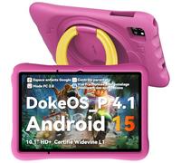 OSCAL Tablette Enfant 10 Pouces Android 15, 2025 Octa-Core avec 12Go RAM 128Go ROM (TF 512Go), WiFi 6, Écran HD, Contrôle Parental, Coque EVA Antichoc, App Éducatives Préinstallées (Rose)