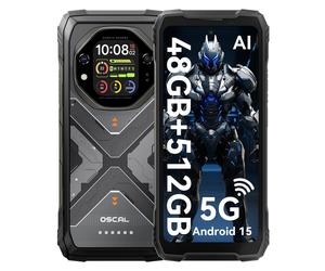 Oscal TANK 1 5G 6,78 pouces Dimensity 7050 Téléphone Robuste Android 15 12 Go ou 16 Go RAM 256 Go ou 512 Go ROM Batterie 20000mAh 16GB+512GB orange