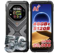 OSCAL TANK 1 5G Telephone Portable Incassable avec Ecran Secondaire 2,01", 20000mAh/55W, 48Go+512Go/2To, 6,78"FHD+ 120Hz, 64MP+20MP Vision Nocturne, Android 15 Smartphone Incassable,IP68/IP69K/NFC/GPS