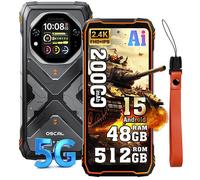 Oscal TANK 1 Téléphone Portable Incassable 20000mAh Smartphone Android 15, 6.78"" 2.4K 48Go+512Go 64MP NFC Dual SIM GPS - Orange