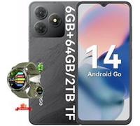 OSCAL Téléphones mobiles Flat 2C, téléphone Android 14, 6 (2 + 4) Go + 64 Go / 2 To, 6.56 pouces, 5000mAh, 4G, Noir - Blackview W50 Pro Vert Noir