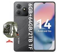 OSCAL Téléphones mobiles Flat 2C, téléphone Android 14, 6 (2 + 4) Go + 64 Go / 2 To, 6.56 pouces, 5000mAh, 4G, Noir - Blackview W60 Vert Noir