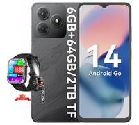 OSCAL Téléphones mobiles Flat 2C, téléphone Android 14, 6 (2 + 4) Go + 64 Go / 2 To, 6.56 pouces, 5000mAh, 4G, Noir - Blackview W60 Noir Noir