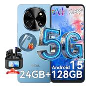 OSCAL Tiger 8 - Smartphone 5G 6,88"" 8+16Go (jusqu'à 24Go) 128Go + SD 2To 5000mAh Android 15 NFC Bleu