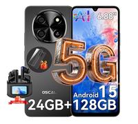 Oscal TIGER 8 Smartphone Portable Débloqué 5G 6,88 pouces 24Go+128Go/SD 2To 5000mAh Android 15 NFC Dual SIM GPS Noir avec Airbuds12