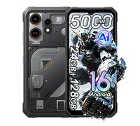 OSCALMARINE 3 Téléphone Portable Incassable Android 16, 24GB+128GB/2TB, 5000mAh Téléphone Débloqué,16MP Caméra AI, 6.56" HD+ 90Hz Smartphone Incassable Etanche, Dual 4G,GPS,NFC,OTG,FM,Gemini AI, Noir