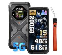 OSCALTANK 1 5G Smartphone Portable Incassable, 48Go+512Go/2TB Android 15 Téléphone Débloqué, 64MP+50MP AI Caméra, 6.78" FHD+ Double écran, 20000mAh Smartphone Etanche IP68/IP69K, NFC/OTG/GPS/FM, Noir