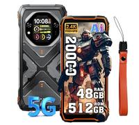 OSCALTANK 1 5G Smartphone Portable Incassable, 48Go+512Go/2TB Android 15 Téléphone Débloqué, 64MP+50MP AI Caméra, 6.78" FHD+ Double écran, 20000mAh Smartphone Etanche, 4G LTE/5G/NFC/OTG/GPS/FM, Orange