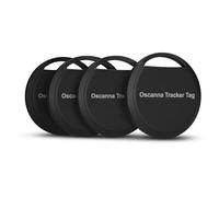 Oscanna Air Tracker Lot de 4 - Fonctionne avec Apple Find My App, GPS Finder pour clés, portefeuille, animaux de compagnie et sacs Noir