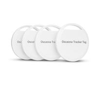 Oscanna Lot de 4 étiquettes de suivi compatibles avec Apple Find My Airtag compatible avec Apple Find My - Blanc (iOS uniquement)