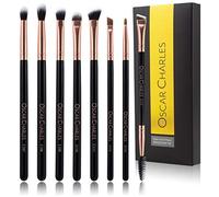 Oscar Charles Ensemble de 8 Pinceaux de Maquillage pour les Yeux Professionnels avec Pinceau à Mélange Doux, Pinceau à Fard à Paupières et Pinceaux à Sourcils, Or rose