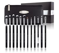 Oscar Charles Lot de 12 pinceaux de maquillage professionnels avec trousse de maquillage de luxe Argenté