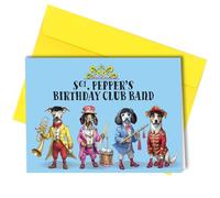 Oscar Finks Carte d'anniversaire Beatles St. Pepper pour les amoureux des chiens, carte de vœux amusante, carte de vœux 350 g/m², carte d'anniversaire du chien, illustration des Beatles as Dogs #377