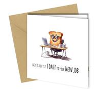 Oscar Finks Carte de félicitations New Job 350 g/m² de qualité, vierge à l'intérieur, design unique pour toast à votre nouveau travail #1653