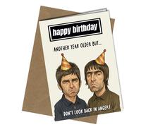Oscar Finks Oasis Carte d'anniversaire Motif Liam et Noel Gallagher, Don't Look Back in Anger, papier cartonné épais Another Year Older #1907