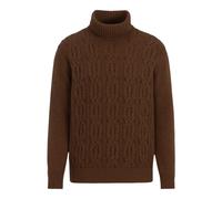 Oscar Jacobson - Col roulé coupe classique en laine et cachemire - Homme - Pulls - Brun - Taille: XL