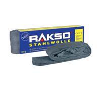 RAKSO Laine d'acier extrafine 0000, 200g, 1 Banderole, Paille de Fer pour Polissage de Bois Ciré, Cuivre, Laiton, Matification des Surfaces, Nettoyage de Verre, Laine de Verre