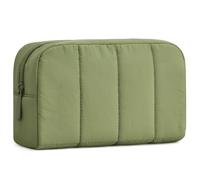 oscaurt Lot de 2 trousses de maquillage étanches pour femme avec compartiments Accessoires de voyage Petit sac à main pour femme Soins de la peau Douche Médicaments, 1 vert kaki., Trousse de