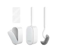 OSCIOSS Lot de 2 brosses pour Cuvette de Toilette et Support avec Design Ergonomique, Taille compacte, Poils durables, Fentes d'aération pour Salle de Bain