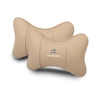 OscitY 2PCS Voiture Cuir Appui-Tête, pour Citroen ami AMI Xsara Picasso Berlingo C1 C2 C3 Aircross C4 Nuque Soutien Coussin Réglable Respirant Confortable Car siège Accessoires,D/Beige