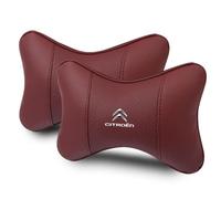 OscitY 2PCS Voiture Cuir Appui-Tête, pour Citroen ami AMI Xsara Picasso Berlingo C1 C2 C3 Aircross C4 Nuque Soutien Coussin Réglable Respirant Confortable Car siège Accessoires,C/Red
