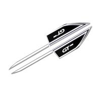 OscitY 2PCS Voiture Métal Emblèmes Logo Couteau latéral Sticker, pour Peugeot 3008 308 T9 208 508 2008 GT Signe Badge Remplacement Emblème Car Style décorer Accessoires,A/Black