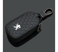 OscitY Voiture Cuir clé Coques,pour Peugeot 107 108 206 207 207 CC 208 307 307 CC 308 308 CC 406 407 clés Sac Shell Etuis Coque imperméable Anti-Rayures Anti-poussière Protéger Accessoires,A/Black