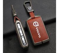 OscitY Voiture Cuir clé Coques,pour Volvo XC40 S60 New Energy S90 XC90 V60 V90 clés Sac Shell Etuis Coque imperméable Anti-Rayures Anti-poussière Protéger Accessoires,B/Brown-Gun Color