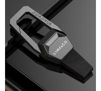 OscitY Voiture Cuir Porte-clés, pour Lynk & Co 01 02 03 04 05 06 07 08 09 Porte-clés Personnalisé Remplacement Anti-Perte Cadeaux Famille Cadeau Car Accessoires,A/Grey-F