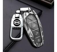 OscitY Voiture Zinc Alliage clé Coques,pour BYD Destroyer Song Dolphin Han qin Plus dmi Yuan Plus Seal Frigate 07 clés Shell Etuis Coque imperméable Anti-Rayures Anti-poussière,A/Silver-F Type