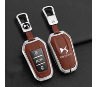 OscitY Voiture Zinc Alliage clé Coques,pour DS ds7 ds5 ds6 ds9 New Energy ds3 4s 5LS clés Shell Etuis Coque imperméable Anti-Rayures Anti-poussière Protéger Accessoires,B/Brown-Silver