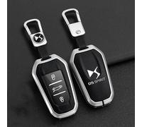 OscitY Voiture Zinc Alliage clé Coques,pour DS ds7 ds5 ds6 ds9 New Energy ds3 4s 5LS clés Shell Etuis Coque imperméable Anti-Rayures Anti-poussière Protéger Accessoires,A/Black-Silver