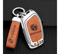 OscitY Voiture Zinc Alliage clé Coques,pour MG MG6 5 MG EZS 6pro ZS HS clés Shell Etuis Coque imperméable Anti-Rayures Anti-poussière Protéger Accessoires,B/Orange-Silver