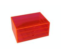 OSCO Commode moyenne en acrylique fluo à 3 tiroirs | A5 | Rangement pour épingles | Bijoux | Trombones | Crayons | Stylos | Crayons | Petits Papeterie | H11 x W23 x D17 cm |