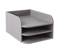 Osco GRYPU3DTT Faux Leather 3 Tier Designer Letter Tray - Gris