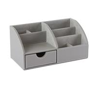 OSCO GRYPUDO1 Faux Leather Desk Organiser - Grey