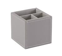 OSCO GRYPUPP3 Faux Leather Square Pen Pot - Grey
