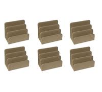 OSCO Lot de 6 porte-lettres en similicuir taupe clair | Trieur de courrier | Organiseur d'enveloppes | Porte-documents | Rangement de fichiers de bureau | Fentes d'affichage | H 14 x l 17,5 cm P 10 cm