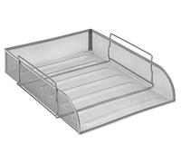 Osco Mesh Corbeille à courrier Scratch-resistant empilable Front-load Portrait Papier ministre Argent Ref LT-SSP S