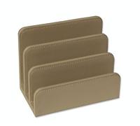 OSCO Porte-lettres en similicuir taupe clair | Trieur de courrier | Organiseur de courrier | Organiseur d'enveloppes | Porte-documents | Rangement de fichiers de bureau | Fentes d'affichage | H 14 x l
