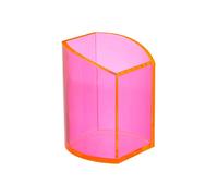 OSCO Pot à crayons incurvé en acrylique fluo | Rangement de bureau | Rangement de maquillage | Présentoir de cosmétiques | H 10 x l 7,5 x P 7 cm |