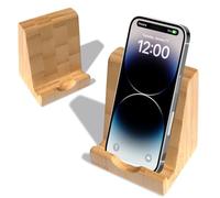 OSCO Support de téléphone Intelligent en Bambou | Support Mobile | Station d'accueil pour téléphone Portable | Support pour Appareil | H 10 x l 8 x P 7 cm |