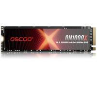 OSCOO SSD interne NVMe PCIe 4.0 de 4 To, jusqu'à 7 400 Mo/s en lecture et 6 500 Mo/s en écriture, 3D NAND, dissipateur thermique graphène, M.2 2280 Gen4x4 pour PS5, ordinateur portable de jeu, PC