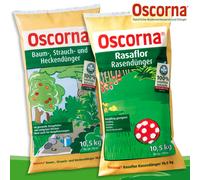 Oscorna Set: Rasaflor Engrais de Gazon + Arbre Bosquets & Haie Vive (Par 10,5